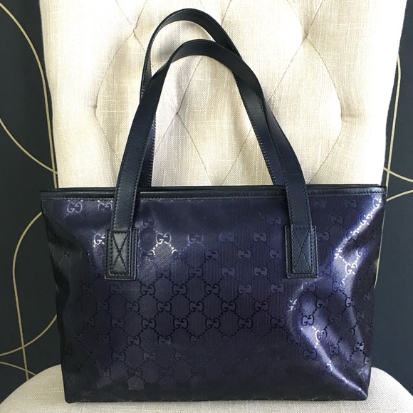 Gucci authentic tote bag navy imprime coated canvas - Picture 7 of 16